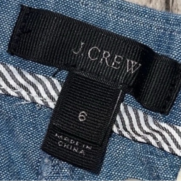 J. Crew High Waist Blue Ruffle Shorts - Picture 3 of 7